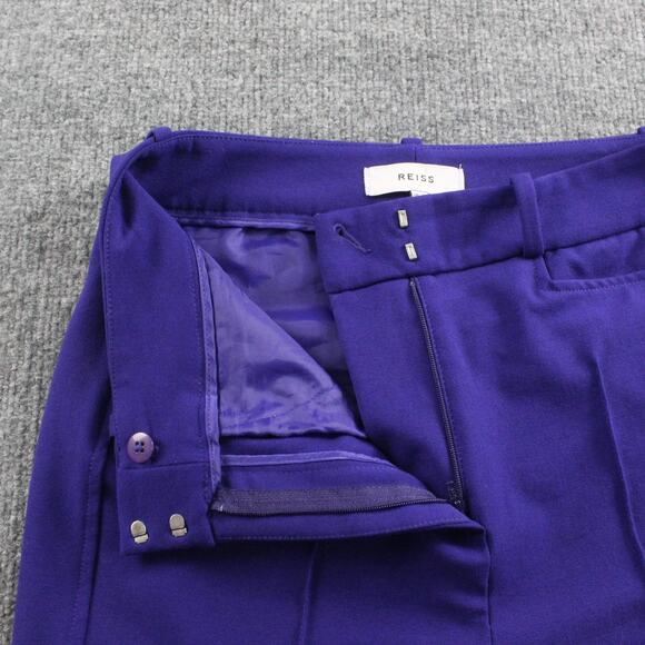 Reiss Pants Women 6 Dylan Flared High Rise Trousers Purple Work Bootcut Business - Picture 8 of 16